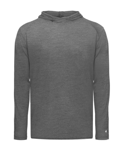 Badger Youth Tri-Blend Surplice Hooded Long Sleeve T-Shirt 2905 #color_Graphite Heather