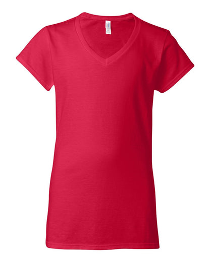 Gildan Women's Softstyle® V-Neck T-Shirt 64V00L #color_Cherry Red