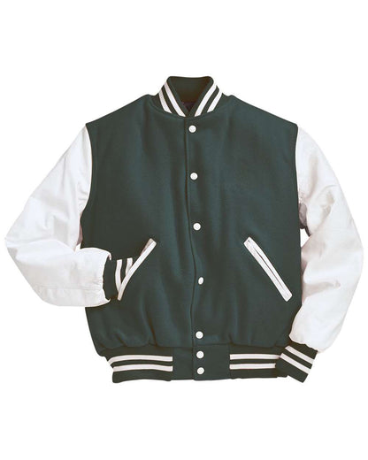 Holloway Men's Varsity Wool Jacket 224183 #color_Myrtle/ White
