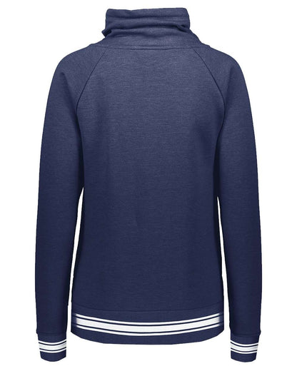 Holloway Women's All-American Fleece Funnel Neck Sweatshirt 229763 #color_Navy Heather/ White