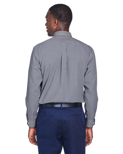 Devon & Jones Men's Crown Collection® Gingham Check Woven Dress Shirt D640 #colormdl_Navy