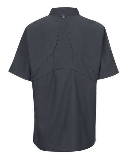 Chef Designs Mimix™ Short Sleeve Chef Coat with OilBlok 046X #color_Charcoal