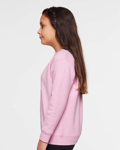 LAT Youth Elevated Fleece Crewneck Sweatshirt 2225 #colormdl_Pink