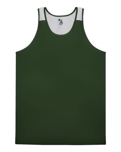 Alleson Athletic Men's Ventback Singlet Tank Top 8668 #color_Forest/ White