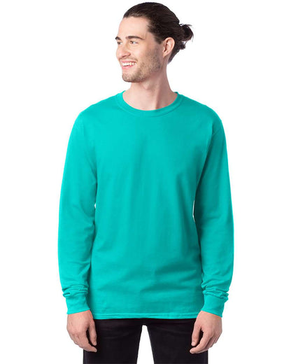 Hanes Essential-T Long Sleeve T-Shirt 5286 #colormdl_Athletic Teal