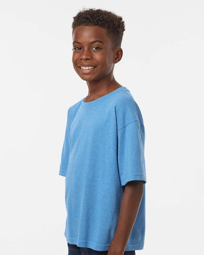 M&O Youth Gold Soft Touch T-Shirt 4850 #colormdl_Heather Turquoise