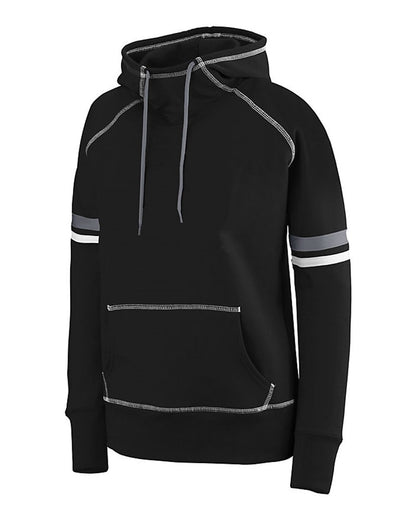 Augusta Sportswear Women's Spry Hoodie 5440 #color_Black/ White/ Carbon