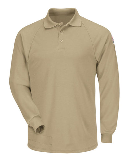 Bulwark Classic Long Sleeve Polo - CoolTouch®2 SMP2 #color_Khaki