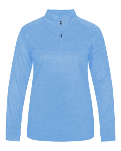 Badger Women’s Tonal Blend Quarter-Zip Pullover 4173 #color_Columbia Blue Tonal Blend