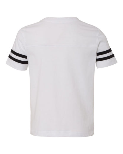 Rabbit Skins Toddler Football Fine Jersey Tee 3037 #color_White Solid/ Black