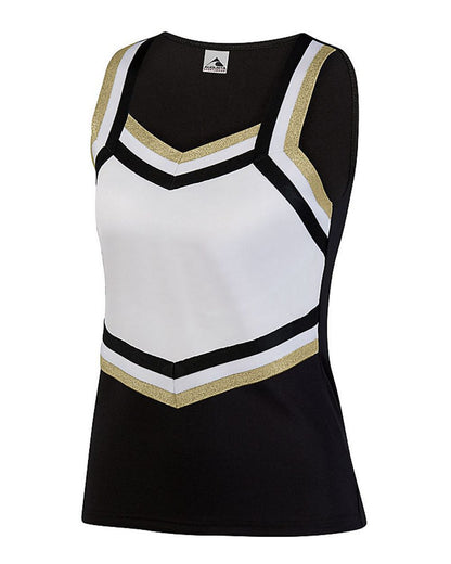 Augusta Sportswear Girls' Pike Shell 9141 #color_Black/ White/ Metallic Gold