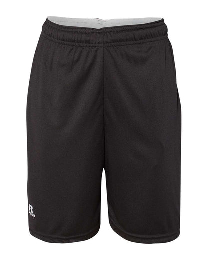Russell Athletic Youth Essential 7" Shorts with Pockets TS7X2B #color_Black