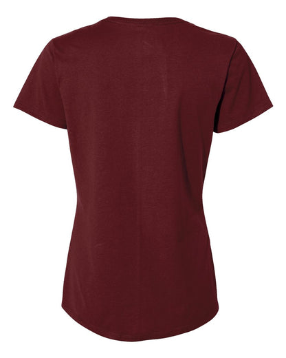 Hanes Women's Perfect-T V-Neck T-Shirt S04V #color_Maroon