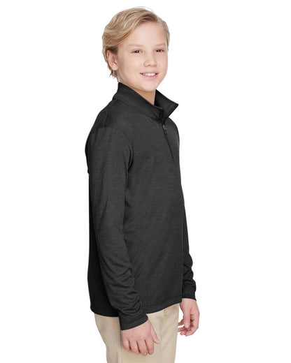 Team 365 Youth Zone Sonic Heather Performance Quarter-Zip Pullolver TT31HY #colormdl_Black Heather