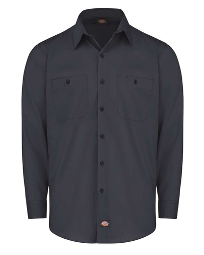 Dickies Men's Tall Industrial Worktech Ventilated Long Sleeve Work Shirt LL51T #color_Dark Navy
