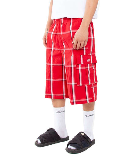 Shaka Wear Men's Plaid Shorts SHSP #colormdl_Red