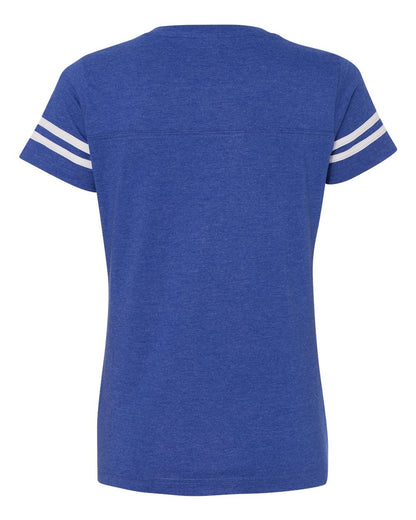 LAT Women's Football V-Neck Fine Jersey Tee 3537 #color_Vintage Royal/ White