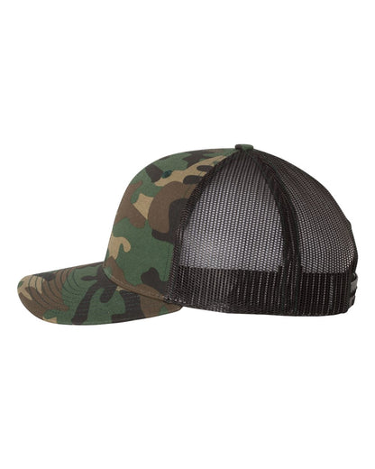 Richardson Printed Trucker Cap 112P #color_Army Camo/ Black