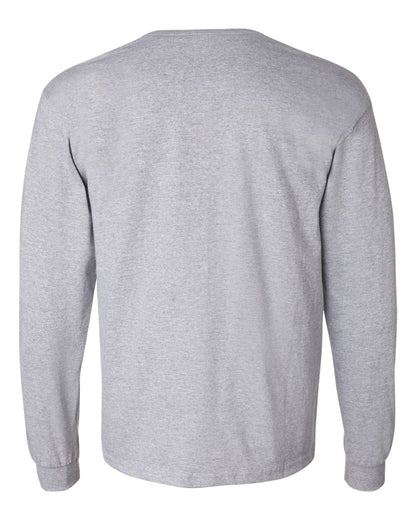 Gildan Unisex Ultra Cotton® Long Sleeve Pocket T-Shirt 2410 #color_Sport Grey