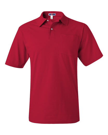 JERZEES Men's SpotShield® 50/50 Polo with Pocket 436MPR #color_True Red