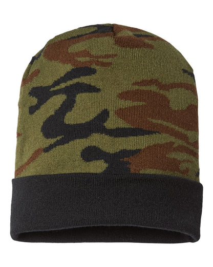 CAP AMERICA USA-Made Camo Cuffed Beanie RKC12 #color_Woodland Camo