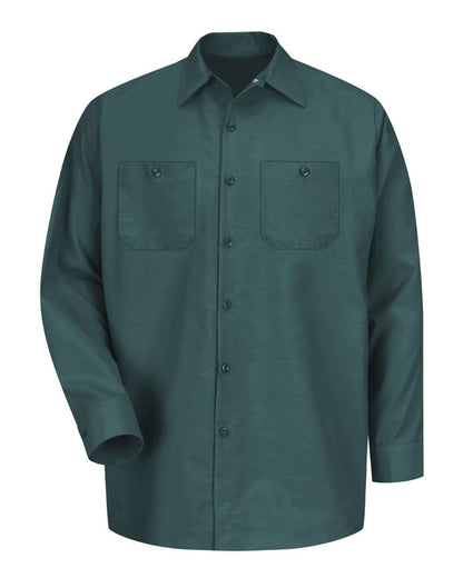 Red Kap Men's Tall Industrial Long Sleeve Work Shirt SP14T #color_Spruce Green