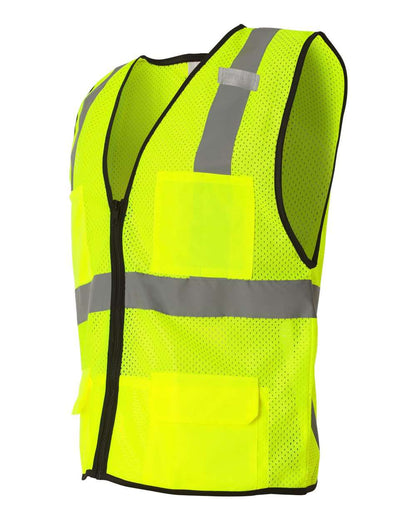 Kishigo Unisex Economy Mesh 6-Pocket Vest 1191-1192 #color_Lime