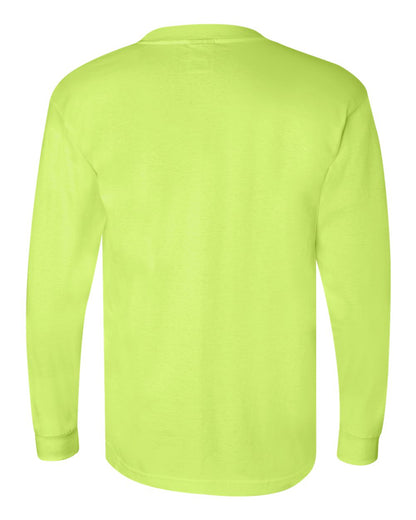 Bayside Union-Made Long Sleeve Pocket T-Shirt 3055 #color_Lime Green