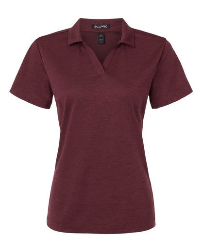 AllPro Women's Pro-Lock Performance Mélange Polo 4HM00L #color_Maroon Melange