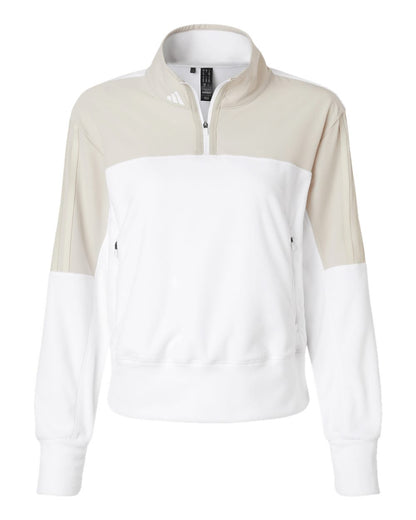 Adidas Women's Fleece Quarter-Zip Pullover A601 #color_Alumina