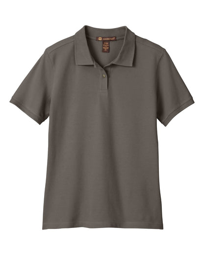 Harriton Women's Cotton Polo M200W #color_Charcoal