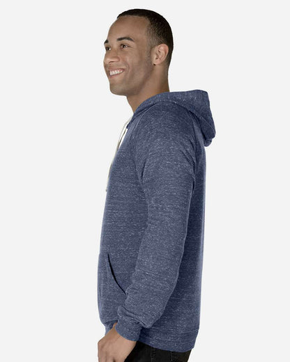 JERZEES Unisex Snow Heather French Terry Raglan Hooded Sweatshirt 90MR #colormdl_Navy