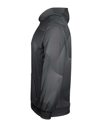 Badger Youth Warp Hooded Long Sleeve T-Shirt 2413 #color_Graphite
