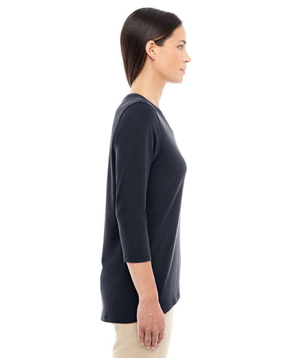 Devon & Jones Women's Perfect Fit™ Bracelet-Length V-Neck Top DP184W #colormdl_Black