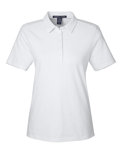 Devon & Jones Women's Crownlux Performance® Geo Polo DG101W #color_White/ Silver