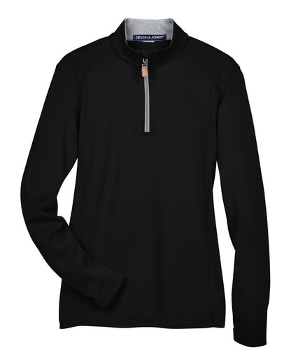 Devon & Jones Women's DRYTEC20™ Performance Quarter-Zip Pullover DG479W #color_Black/ Grey Heather/ Graphite