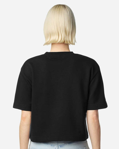American Apparel Women's French Terry Mid-Length Boxy Top FTCB0 #colormdl_Black