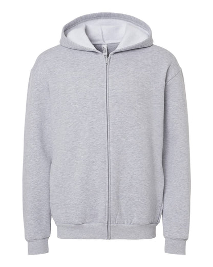 American Apparel Unisex ReFlex Fleece Full-Zip Hoodie Sweatshirt RF497 #color_Heather Grey