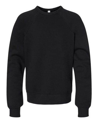 BELLA + CANVAS Youth Sponge Fleece Crewneck Sweatshirt 3901Y #color_Black