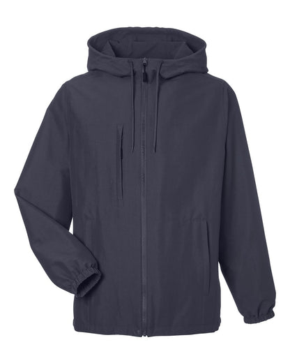 Harriton Unisex Flex Twill Hooded Jacket M73 #color_Dark Charcoal