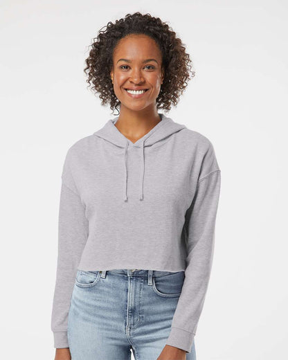 Independent Trading Co. Women’s Lightweight Crop Hooded Sweatshirt AFX64CRP #colormdl_Grey Heather