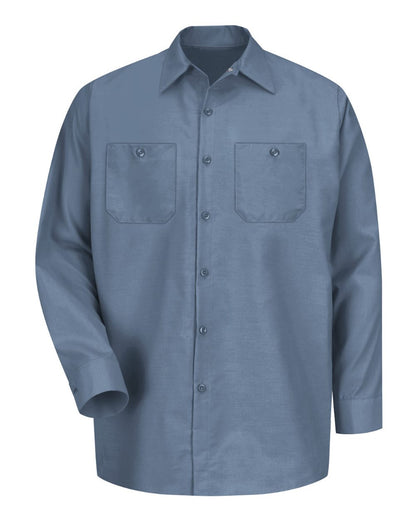 Red Kap Men's Tall Industrial Long Sleeve Work Shirt SP14T #color_Petrol Blue