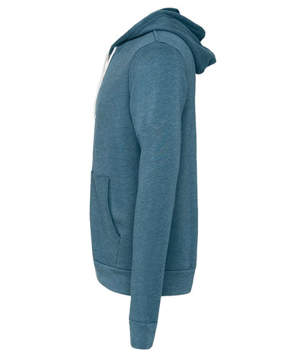 BELLA + CANVAS Sponge Fleece Full-Zip Hoodie 3739 #color_Heather Deep Teal