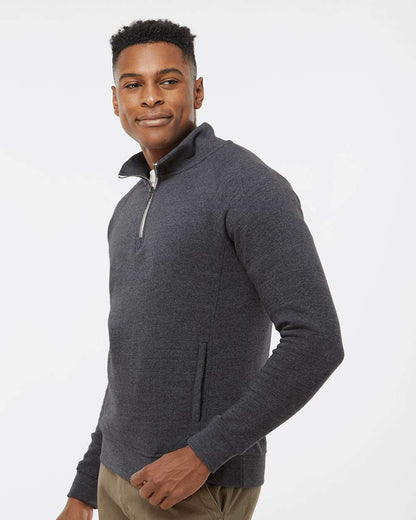 J. America Men's Triblend Quarter-Zip Sweatshirt 8869 #colormdl_Black Triblend