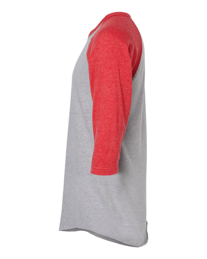 Tultex Fine Jersey Raglan T-Shirt 245 #color_Heather Grey/ Heather Red