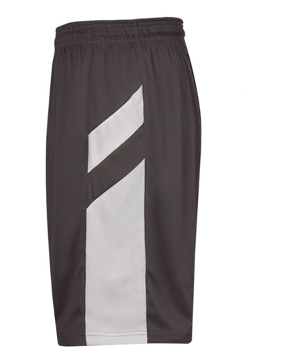 Alleson Athletic Men's B-Pivot Rev. Shorts 7266 #color_Graphite/ White