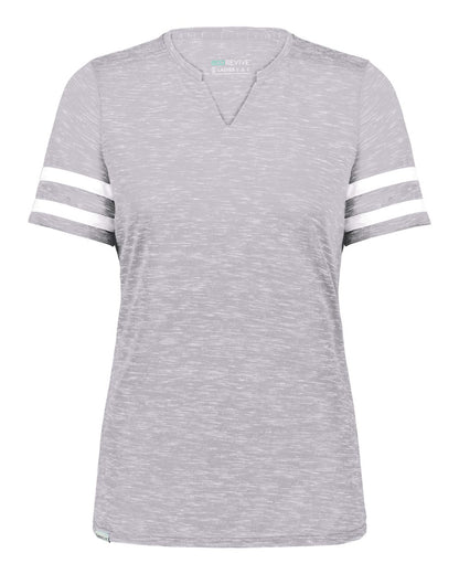 Holloway Women's Eco Revive™ Monterey V-Neck T-Shirt 223245 #color_Athletic Heather/ White