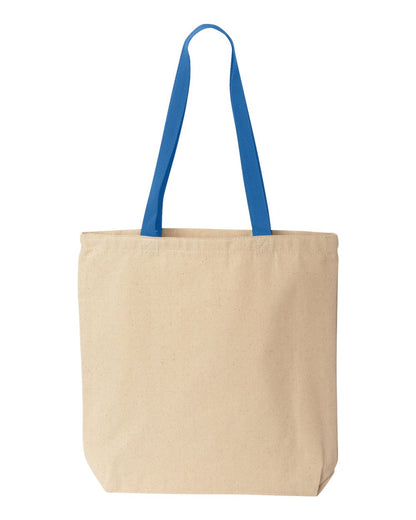 Liberty Bags Natural Tote with Contrast-Color Handles 8868 #color_Natural/ Royal