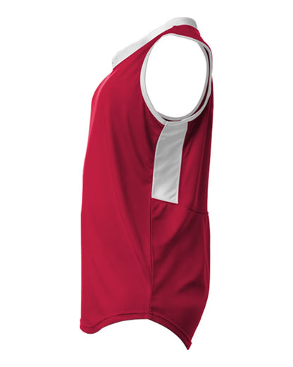 Alleson Athletic Women's Slide Fastpitch V-Neck Sleeveless Jersey 522XVW #color_Red/ White