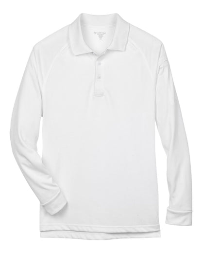 Harriton Men's Advantage Long Sleeve Tactical Polo M211L #color_White